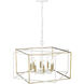 Lowe 8 Light 28 inch Matte White/Vintage Brass Pendant Ceiling Light